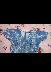 Blue Floral Mini Dress