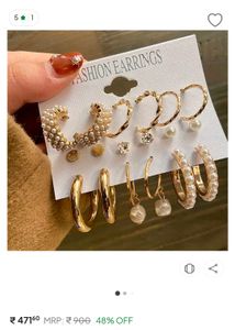 Chic Earring Set - Gold Tone Pearls