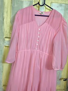 AND Pink Chiffon Maxi Dress
