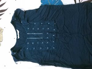 Elegant Navy Blue Kurta with Embellishments