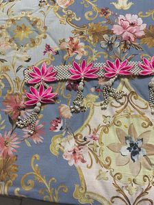 Beaded Bandarwal with Lotus Embellishments