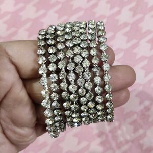 Beautiful Set Of 8 AD Studded Bangles