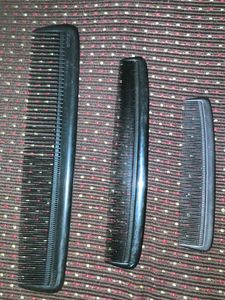 Set of 3 Black Combs
