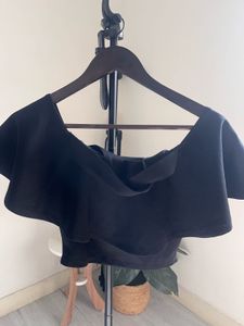 Chic Black Top with Strappy Back