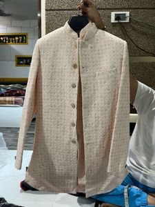 Men's Peach Embroidered Bandhgala Jacket