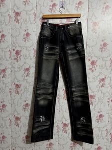 Distressed black Wash Unisex Denim Jeans