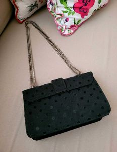 ZARA Black Polka Dot bag