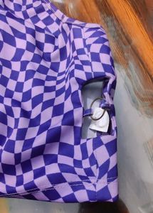 Chic Purple Checkerboard Cami Top