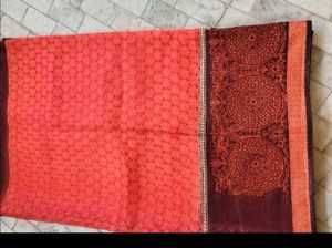 Red Floral embroidery Saree