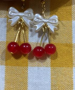 Cute Cherry Bow Earrings