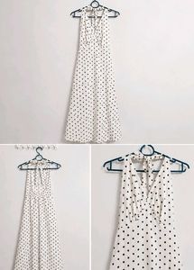 Polka Dot Halter Neck Maxi Dress