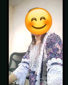 Beautiful Printed Kurta Set with Lace