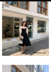 korean black dress