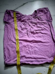 Purple Tunic Top with Pom