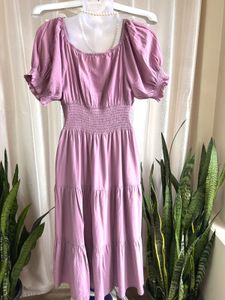 Imported  Tiered Midi Dress