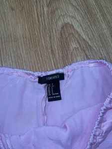 Silky Pink Sleep Shorts with Black Lace