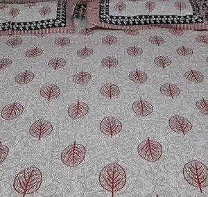 Pure Cotton Bedsheet Wth Two Pillows Cover 100*108