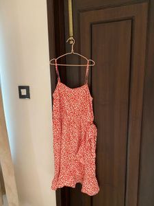 Red Floral Spaghetti Strap Dress