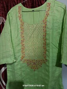 Light Green Embroidered Kurta