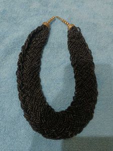 Chunky Black Beaded Necklace