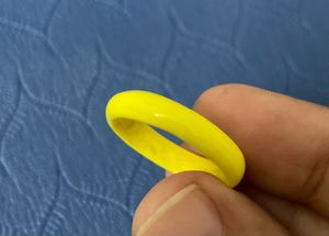 Unisex Vibrant Yellow Stackable Glass Ring