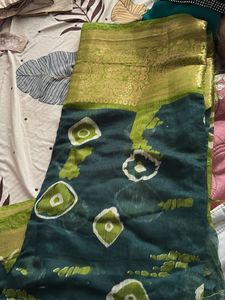 Beautiful Green &amp; Teal Saree