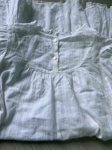 White Embroidered Casual Dress
