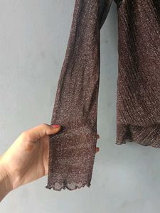 Vintage Bronze Sheer Wrap Top