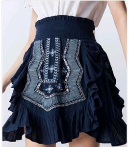 Bohemian Embroidered Mini Skirt