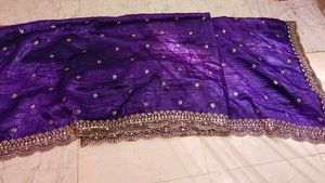 Purple Embellished Dupatta