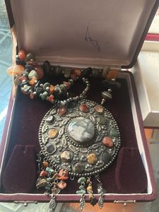 Boho Beaded Necklace with Pendant