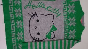 Hello Kitty Green &amp; Gray Sweater