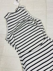 Striped Sleeveless Midi Dress