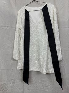 Sparkling Sequin dress with Black Ribbon Detail