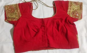 Red Heavy Work Stone Gorgeous Saree
