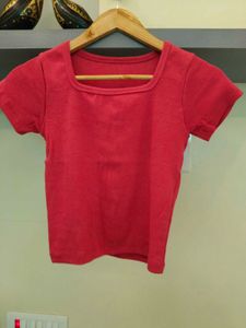 Cute Red Square Neck Top