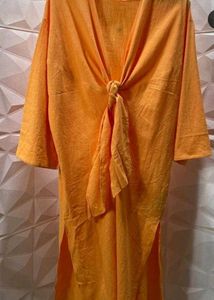 Zara Orange Tie-Front Cover-Up