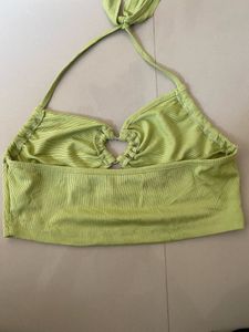 Lime Green Halter Neck Crop Top