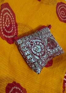 Yellow Bandhani saree