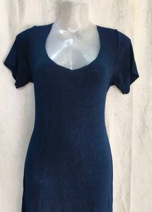 Elegant Navy Blue Midi Dress