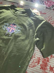 Green Graphic Boxy Tshirt