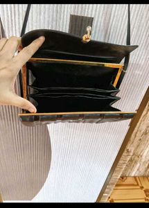 Vintage Black Leather Shoulder Bag