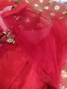 Maroon Banarasi saree
