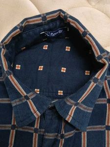 Men's Blue Plaid Long Sleeve Shirt