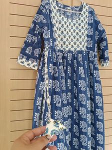 Naira Cut Kurti Of Blue Colour. Not Used