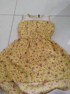 Floral Yellow Kids Dress