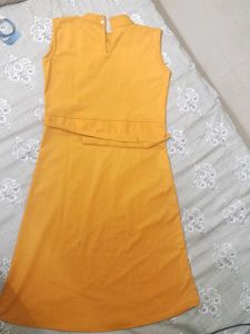 Cute Girls' Dress - Mustard Yellow