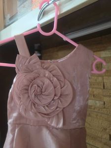 Beautiful Pink Party Dress with Flower Detail