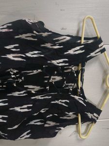 Stylish Black Ikat Print Kurti