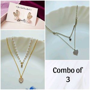 Combo Of Korean Necklace and Earrings